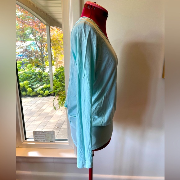 PALE TURQUOISE LOLË LONG SLEEVED TOP - Picture 6 of 10